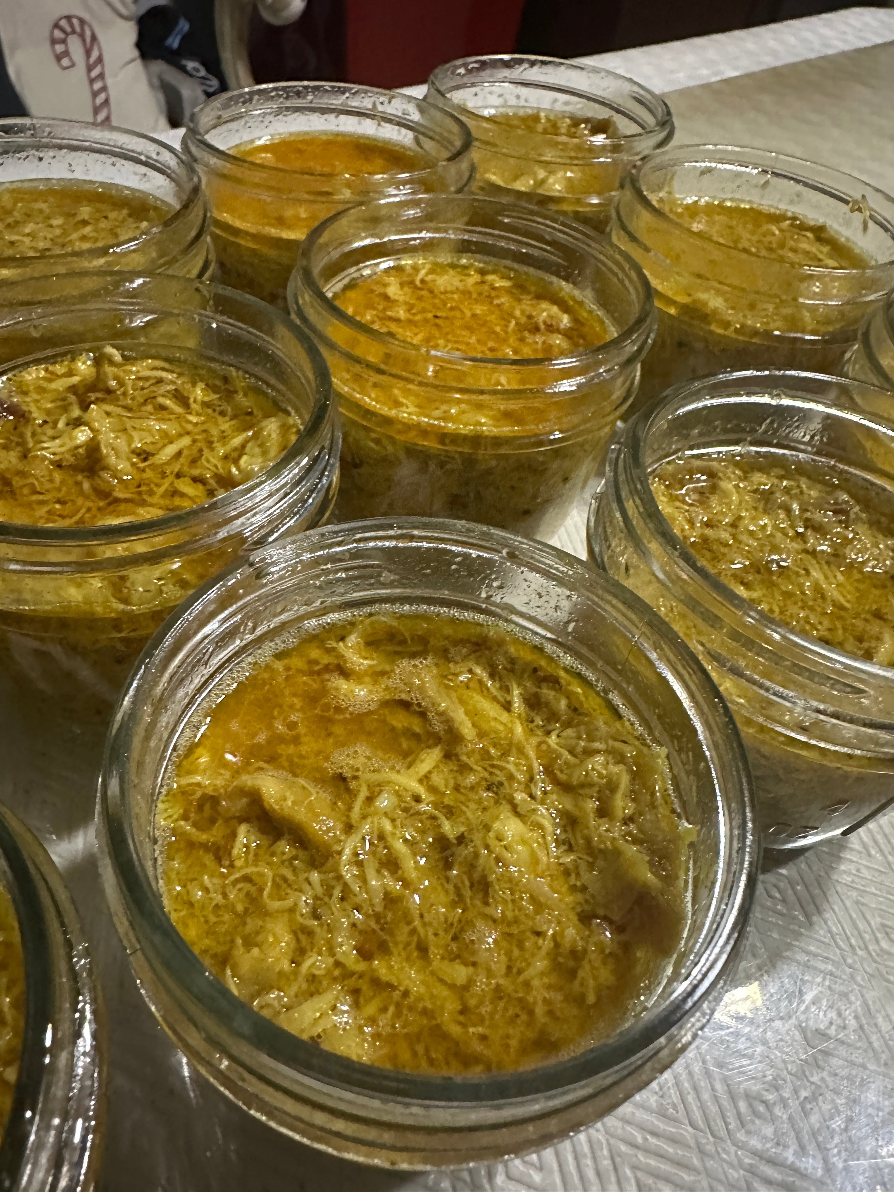 Chicken Pastil jars close up